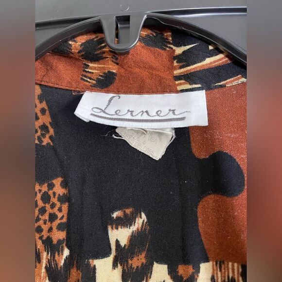 Vintage Lerner leopard cheetah puzzle print lightweight blazer size 6 - Picture 5 of 5